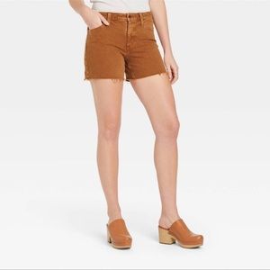 2/$20   Universal Thread Women's High-Rise Vintage Midi Jean Shorts - Brown